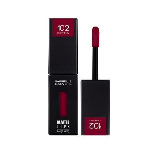 Gabriella Salvete Matte Lips tekoča mat &amp;scaron;minka 4,5 ml odtenek 102 Cherry Berry za ženske Slike