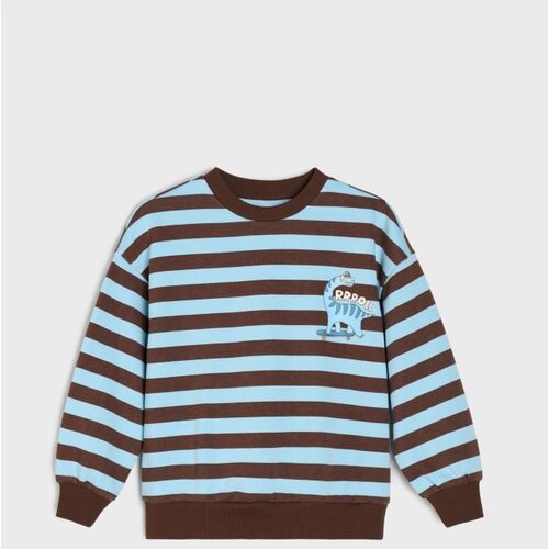 Sinsay Prugasta crewneck majica s motivom dinosaura Slike