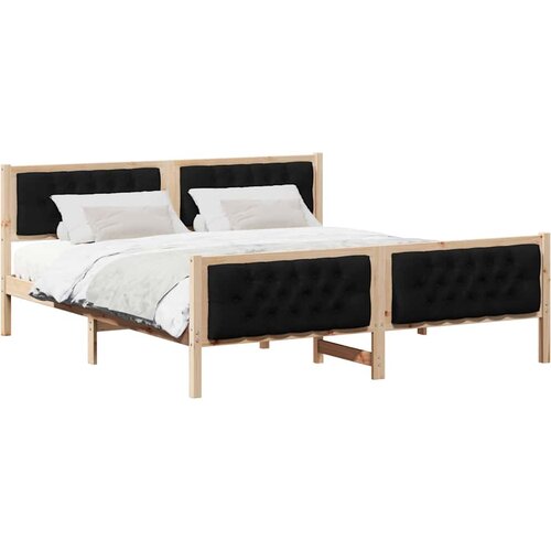  Krevetna konstrukcija Crna 160 x 200 cm Čvrsto borovo drvo Slike