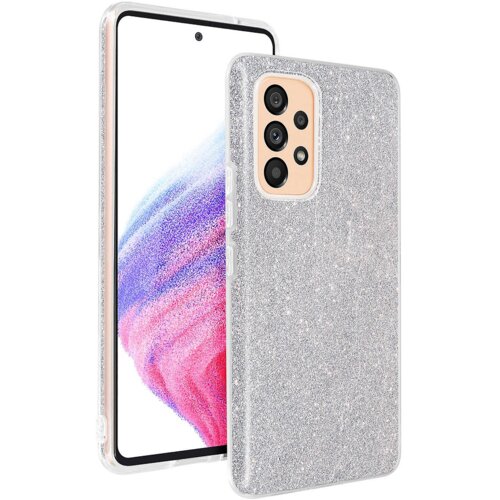 Onasi Silikonski ovitek z ble&amp;scaron;čicami Bling za Samsung Galaxy A18 - srebrna Slike