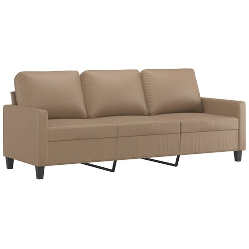  2-dijelni set sofa s jastucima boja cappuccina od umjetne kože Smeđa Slike