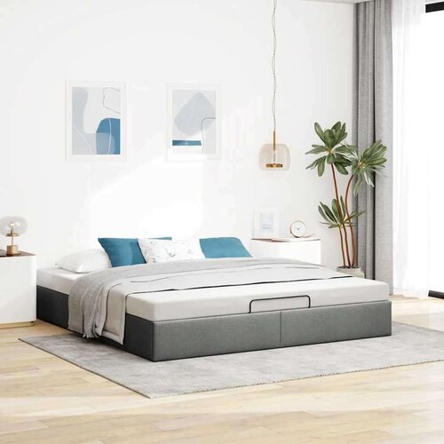 VidaXL Otomanski okvir kreveta bez madraca tamnosiva 160x200 cm Slike