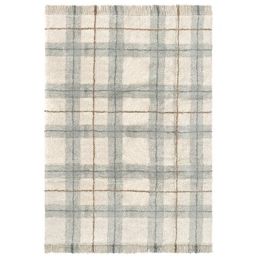 Lorena Canals Krem/kadulja zeleni periv/ručno rađen pamučan tepih 90x120 cm Tartan Blue Sage – Cijene