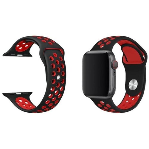 Chameleon Silikonski pašček Sport za Apple Watch, 42/44/45 mm, črno-rdeč Cene