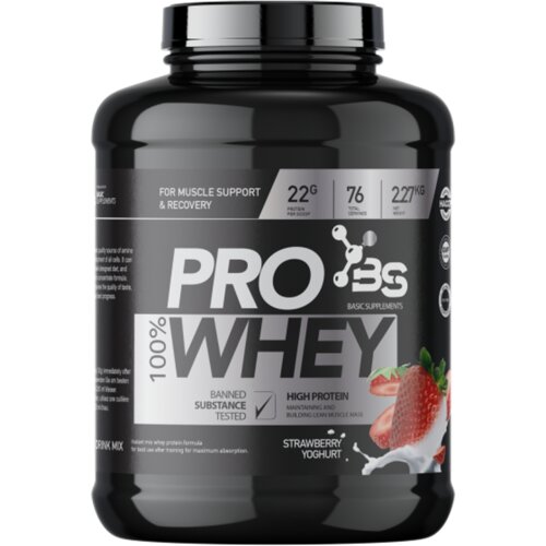 Basic Supplements 100% PRO WHEY 2.27KG - Strawberry Yoghurt Cene