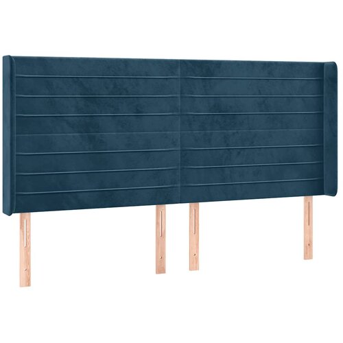  Uzglavlje s u&amp;scaron;ima tamnoplavo 203x16x118/128 cm bar&amp;scaron;unasto Slike