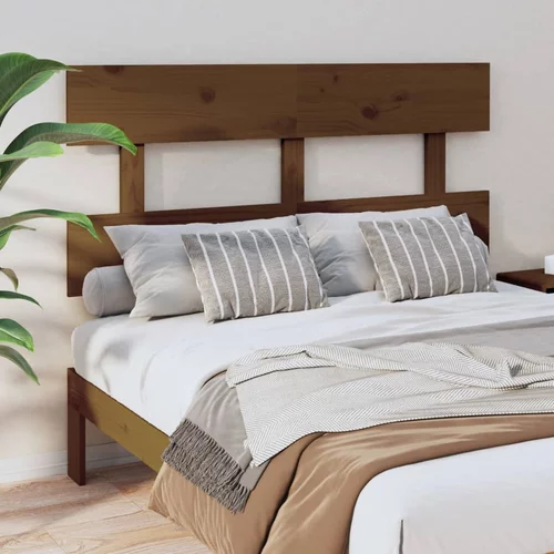 vidaXL uzglavlje za krevet boja meda 124 x 3 x 81 cm masivna borovina