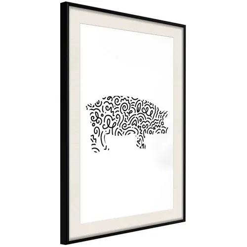  Poster - Curly Pig 40x60