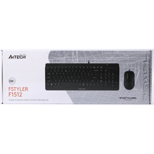  A4-F1512 A4Tech tastatura YU-LAYOUT + mis USB, Black Slike