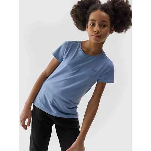 4f Girls' smooth T-shirt - navy blue