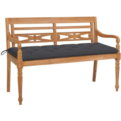  Klupa Batavia s antracit jastukom 150 cm od masivne tikovine Slike