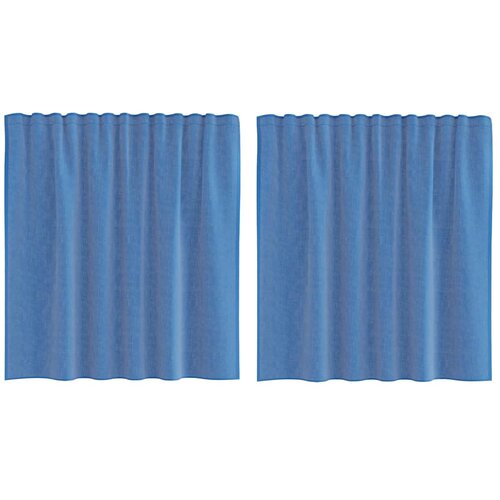 Voile zavjese s džepovima za &amp;scaron;ipke 2 kom. kraljevsko plave Plava 140 x 140 cm Slike