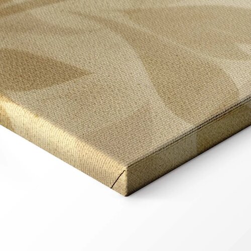  Slika - Botanical Motif with Leaves and Vines in Sand Colors 90x60 Na talijanskom platnu Slike