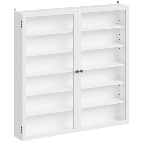 SoBuy Stenska vitrina z vrati Bela 80x12x80cm FSB113-H-W, (5000334877) Slike