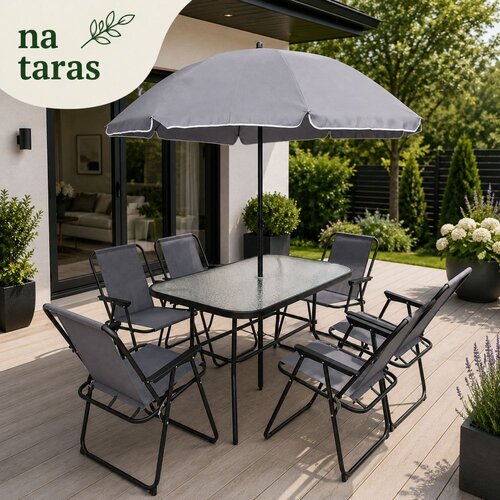  Vrtni namje&amp;scaron;taj, stol, stolice, metalni suncobran za balkon, terasu i vrt Slike