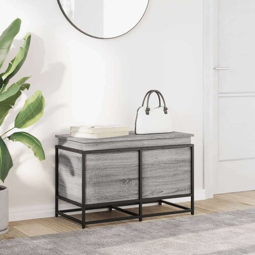 VidaXL &amp;Scaron;katla s pokrovom siva sonoma 80x40x51,5 cm inženirski les Slike