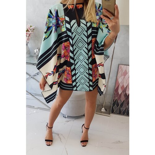 Kesi Dress batwings tied at the waist mint Cene