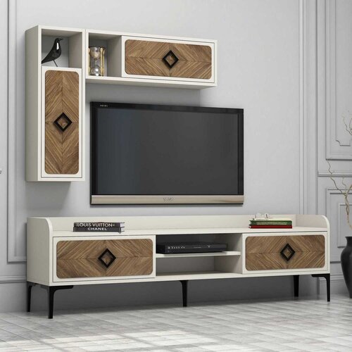 Hanah home Set TV komoda i klub stolić, orah Cijene