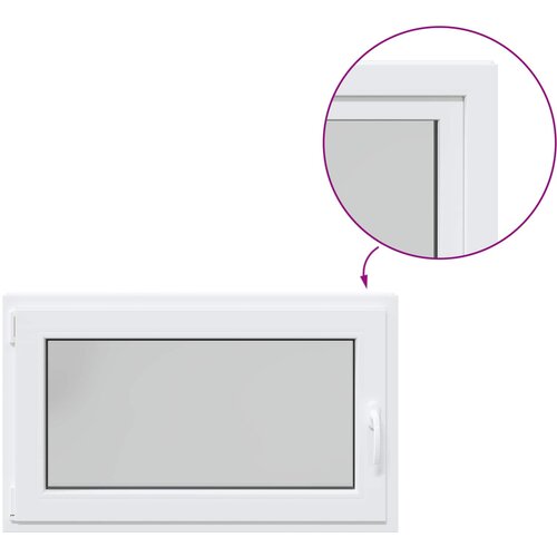  Prozor za podrum RISOR 100 x 70 cm PVC i staklo Bijela Slike