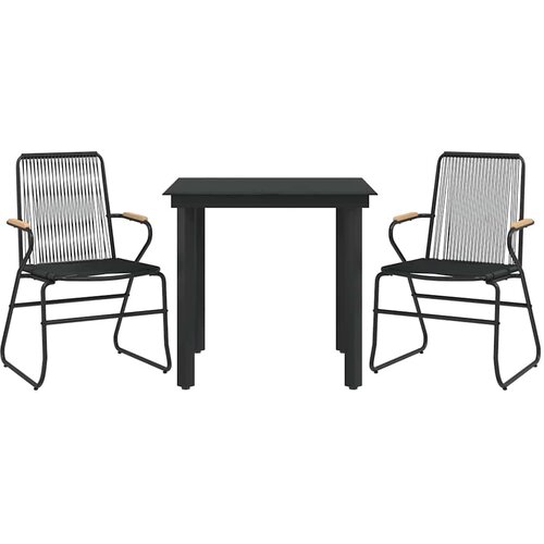  5-dijelni vrtni blagovaonski set od PVC ratana crni Crna Slike