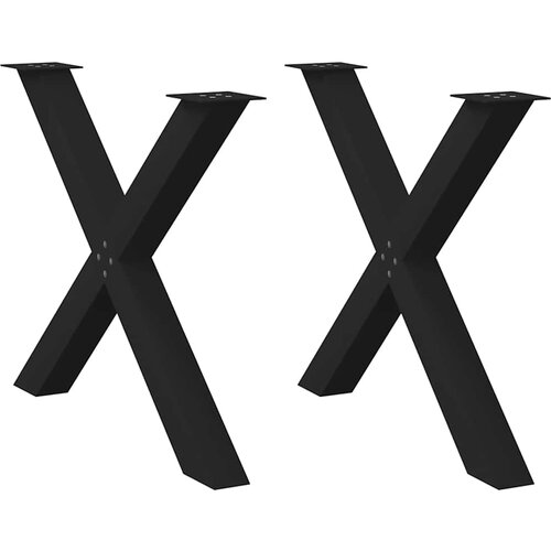 vidaXL noge za jedilno mizo x-oblika 2 kosa črna 90x(72-73) cm jeklo Cene