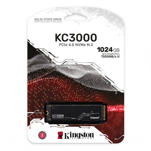 Kingston SSD 1TB KC3000M.2, NVMe PCIe Gen 4.0R/W : 7000/6000MB/s Slike