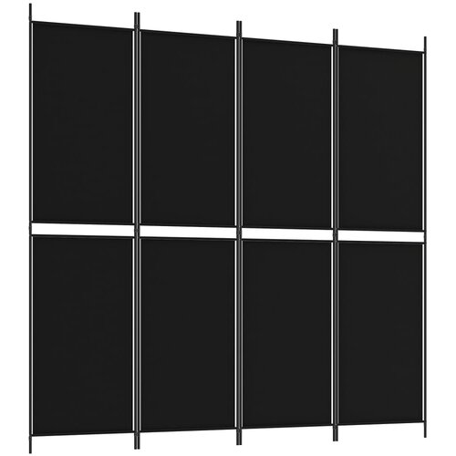  pregrada s 4 panela crna 200 x 200 cm od tkanine Slike