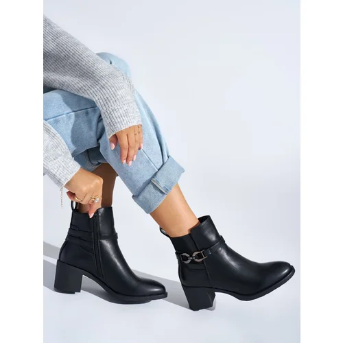 Shelvt Women's black ankle boots