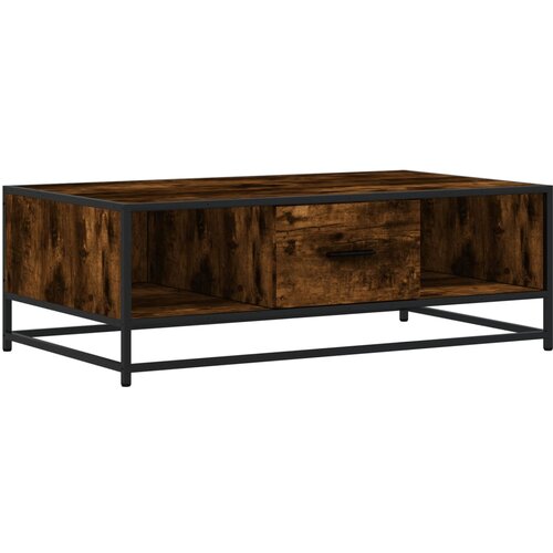 Maison Chic Klubska mizica - kavna mizica - Nizka mizica dimljeni hrast 100x57x35 cm inž. les in kovina, (21753814) Slike