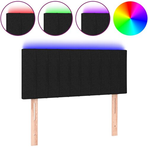  LED uzglavlje crno 90x5x78/88 cm od tkanine Slike