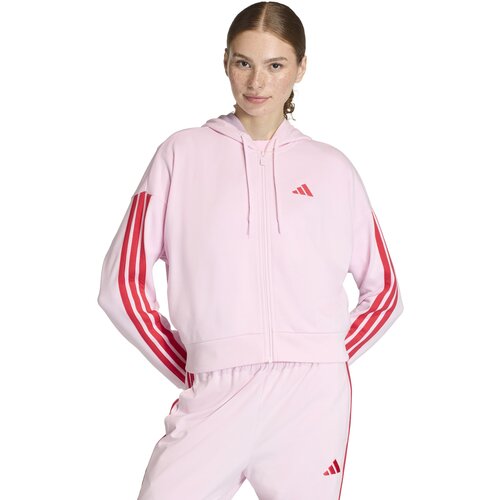 Adidas Ženski duks sa rajsferšlusom sa rajsferšlusom W 3S Ft Fz Hd KD4789, Roze-crveni Cene