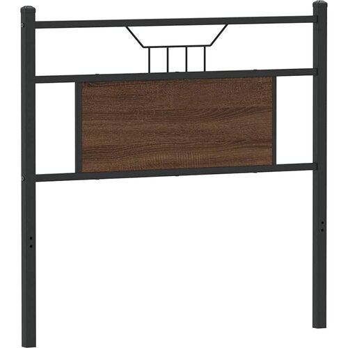 Maison Chic Posteljno vzglavje - Vzglavna omarica rjavi hrast 80 cm inženirski les in jeklo, (22077750) Slike