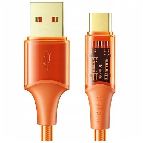 McDodo CA-2093 KABL 6A, USB-A na TIP-C, DUŽINA 1.8m, ORANŽ, Transparent Slike