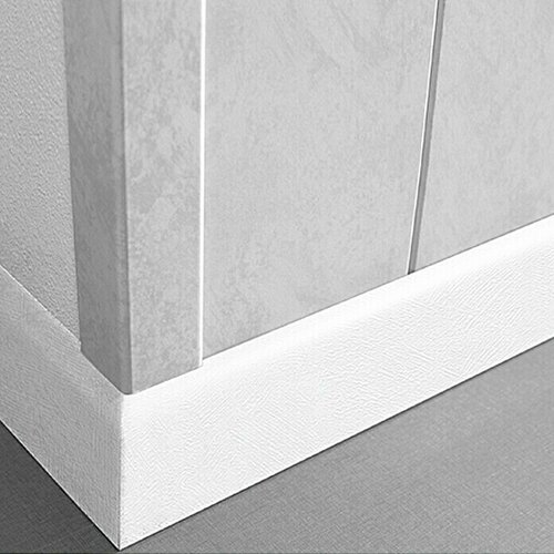 LOGOCLIC Podna lajsna K 58 bijela strukturirana (2,6 m x 10 mm x 58 mm) Slike