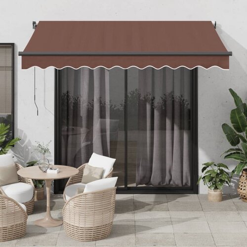 vidaXL Avtomatsko zložljiva tenda z LED rjava 350x250 cm Cene