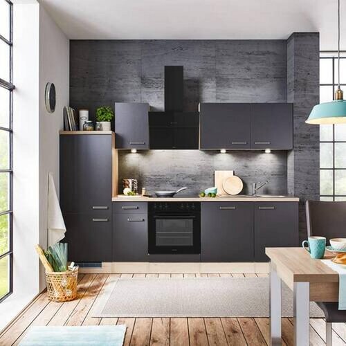 Flex-Well Kuhinjski Blok Milano Brez Aparatov, Antracit, Hrast Slike