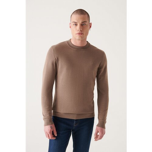 Avva Men's Mink Half Turtleneck Standard Fit Normal Cut Knitwear Sweater Slike