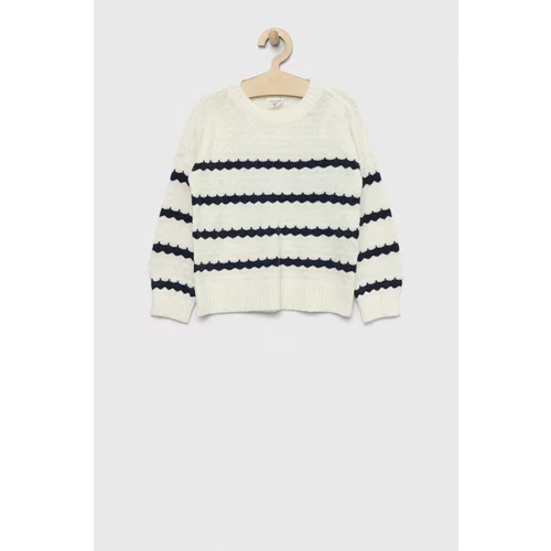 Abercrombie & Fitch Otroški pulover bela barva