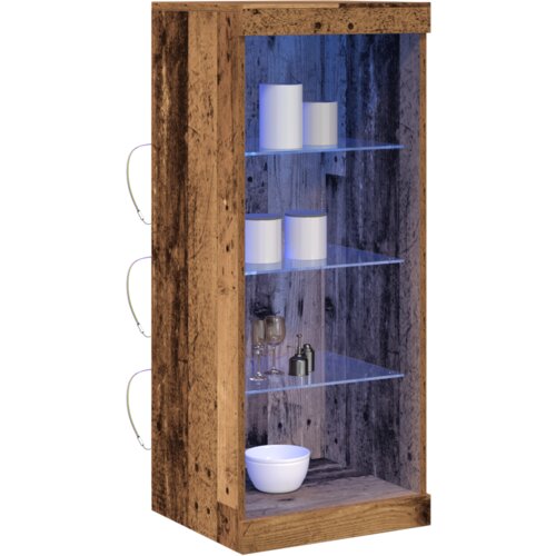  Komoda s LED svjetlima Staro drvo 41x37x100 cm Slike