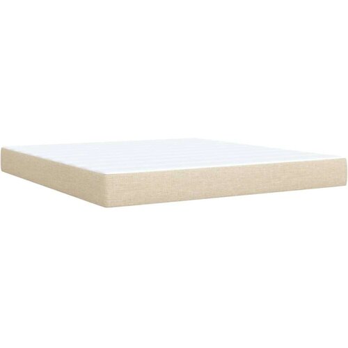 VidaXL Krevet s oprugama i madracem krem 180x200 cm od tkanine Slike