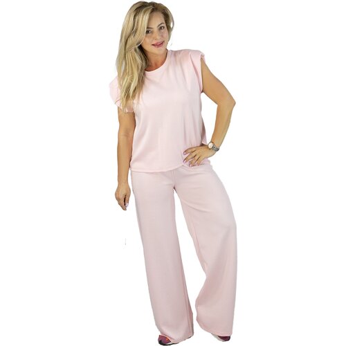 Pri Women&amp;#039;s tracksuit t-shirt with cushioned wide pants in butter fabric MAVA Slike
