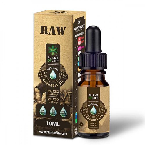  Cbd olje "raw" 5 % cbd + 5 % cbg, 10 ml Cene