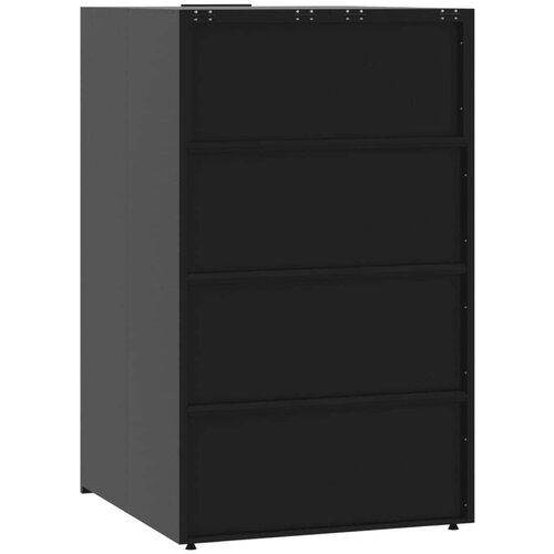 VidaXL Spremi&amp;scaron;te za jednu kantu za otpad crno 69 x 79 x 117 cm čelično Slike