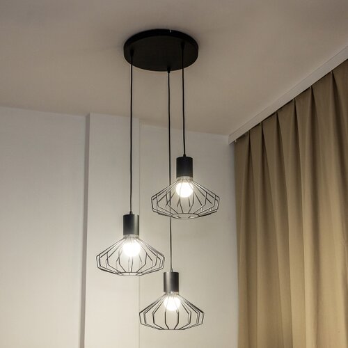  Visilica na sajli SOLANO 3xE27/15W/230V crna/sjajni hrom Slike