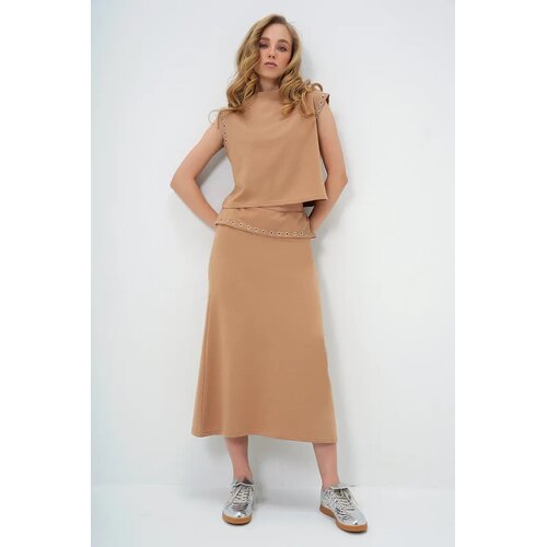 Trend Alacati Stili Ženski komplet bluza i suknja Alc-X13482, Smeđi Cene