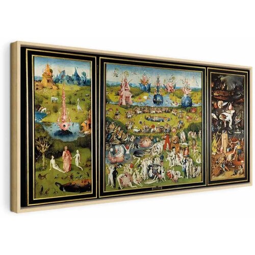  Slika - Hieronymus Bosch – The Garden of Earthly Delights 120x60 U prirodnom drvenom okviru Cene