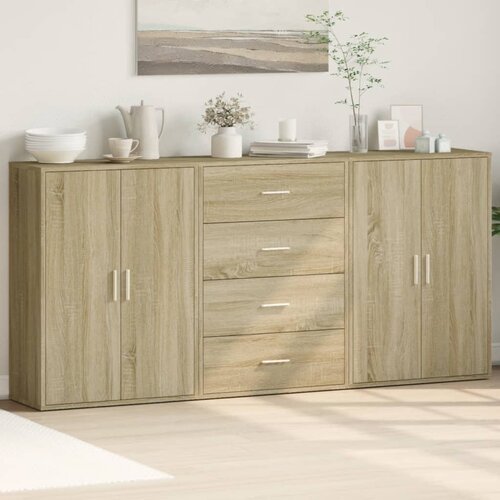  Komoda 3 kom boja hrasta sonome 60x31x84 cm konstruiranog drva Cijene