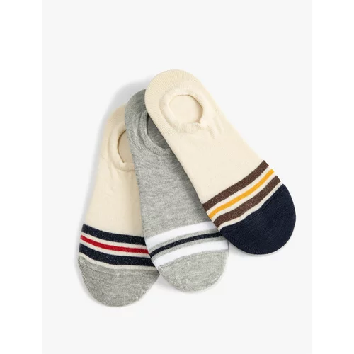 Koton Striped 3-Piece Sneaker Socks Set Multicolored