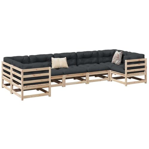  7-dijelni set vrtnih sofa od masivne borovine Slike