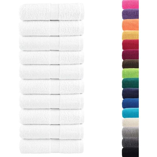 VidaXL Ručnici za pranje 10 kom bijeli 30 x 30 cm 600 gsm 100 % pamuk Slike